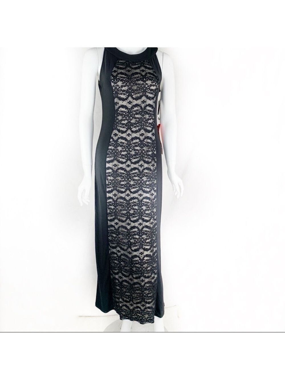 NEW-R&M Richards Lace Panel/SequinBeaded MaxiDress - Picture 1 of 8